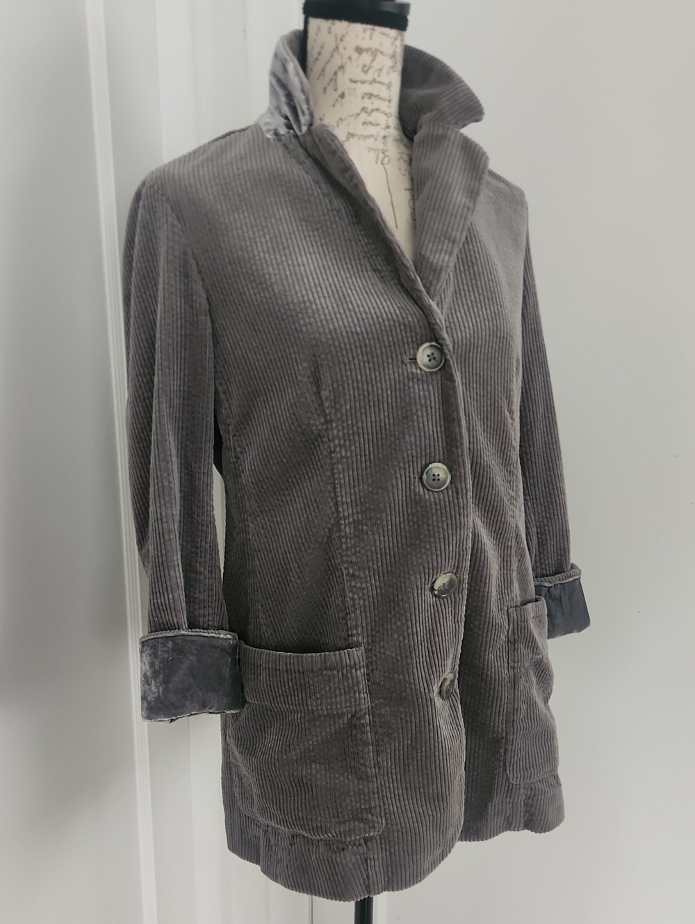 J. Jill Gray Corduroy Button-Front Blazer